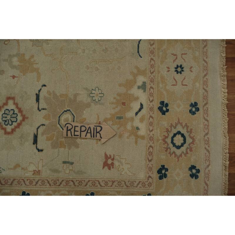 Hand Knotted Oriental 100% Wool Carpet Traditional Floral Greys & Charcoal Ziegler Area Rug - 9' 9'' X 7' 7''