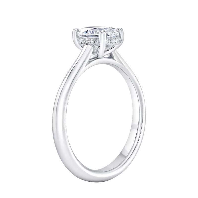 G/VVS 1.30Ct Oval Diamond Solitaire Engagement Ring in White Gold Lab Grown