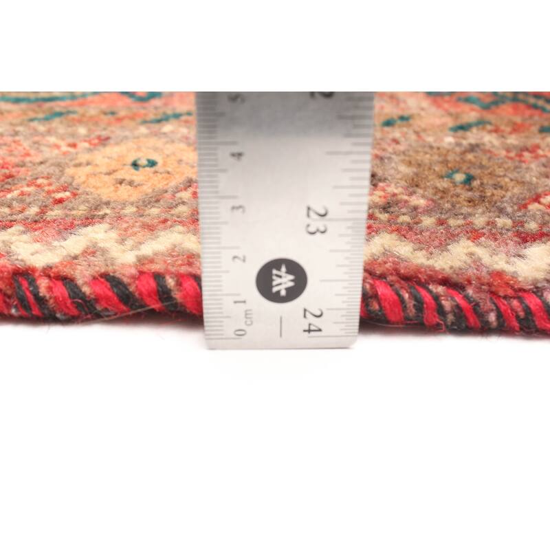 ECARPETGALLERY Hand-knotted Baluch Red Wool Rug - 3'7 x 7'5