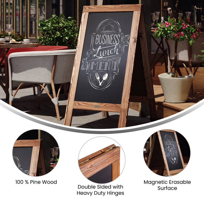 Wood A-Frame Magnetic Chalkboard Set-Markers, Stencils, and Magnets