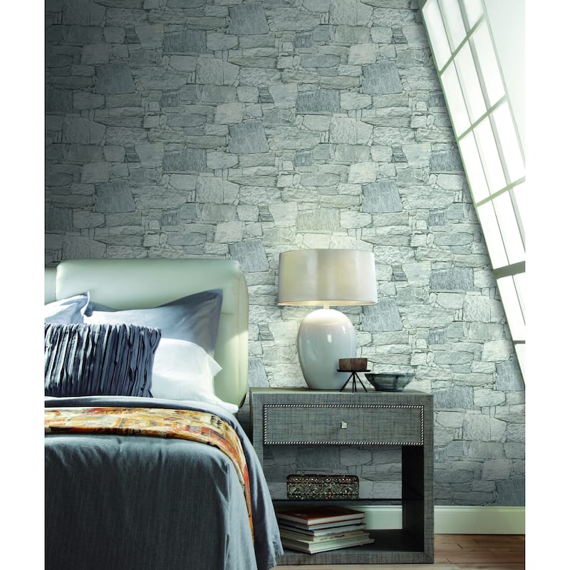 Lansing 20' L x 27" W Stone Peel and Stick Wallpaper