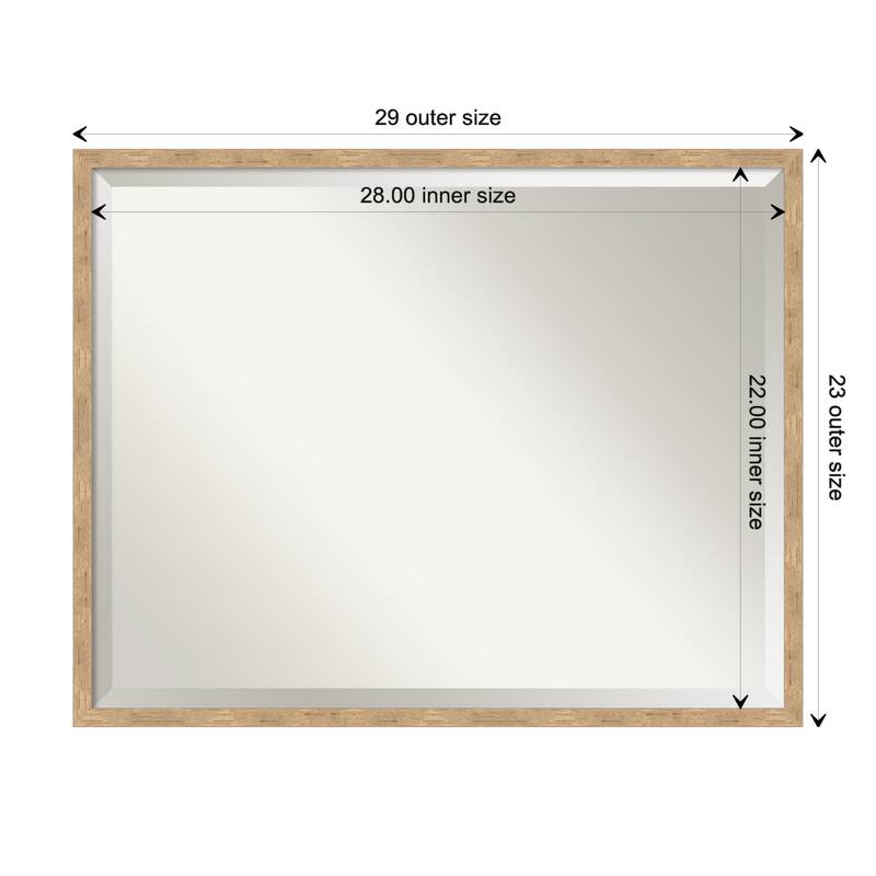Imprint Beveled Wood Framed Wall Mirror - Imprint Light Bronze - Glass Size 28x22