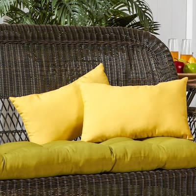 Driftwood 19x12-inch Rectangular Outdoor Yellow Accent Pillows (Set of 2) by Havenside Home - 12h x 19l