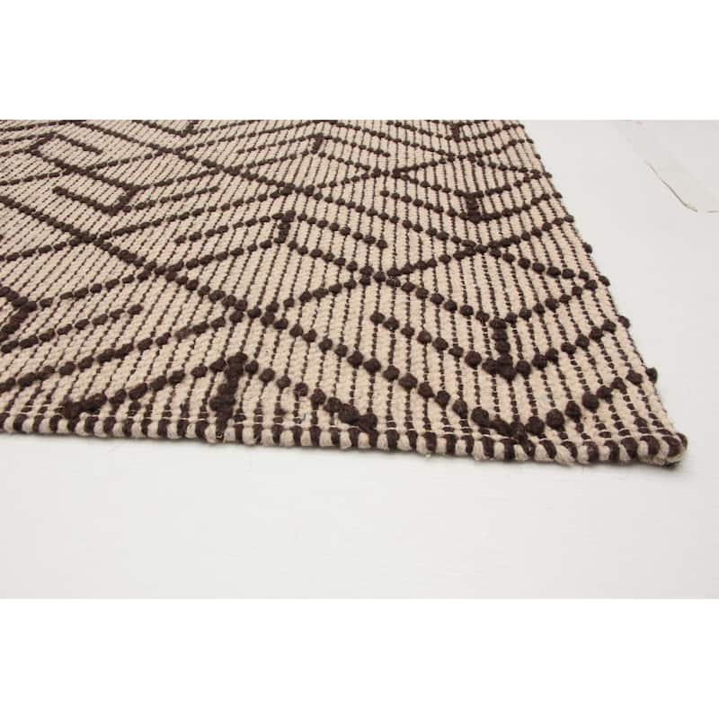 ECARPETGALLERY Braid weave Sienna Brown Wool Rug - 5'1 x 7'10