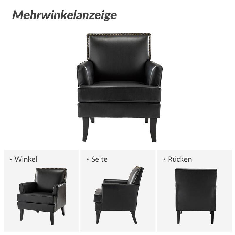 Nileus Contemporary and Classic Polyester Accent Chair with Solid Wooden Legs by HULALA HOME