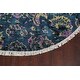 preview thumbnail 5 of 13, Wool/ Silk Artistic Modern Abstract Area Rug Handmade Oriental Carpet - 6'0" x 6'1" Round