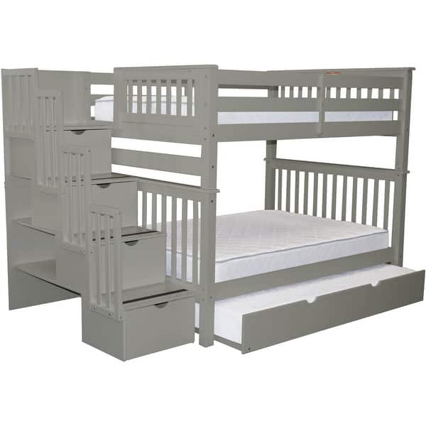 Taylor Olive Trillium Full Over Full Stairway Bunk Bed Twin Trundle On Sale Overstock 22669713