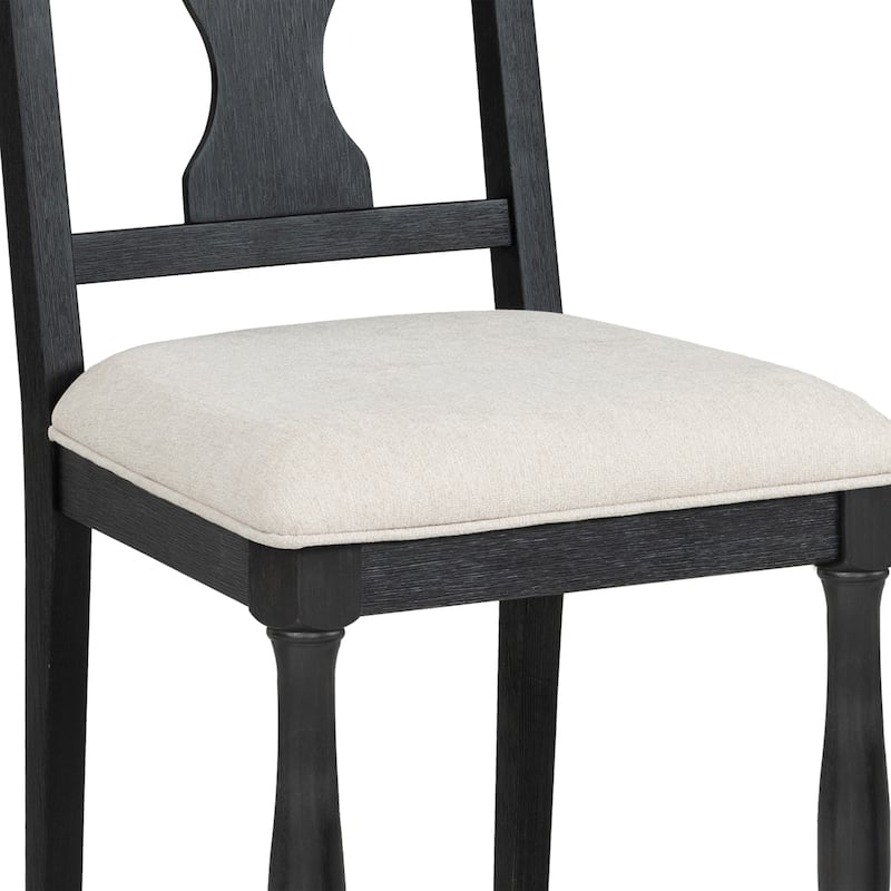 Furniture of America Lucan Modern Farmhouse Black Acacia Side Chair (Set of 2)