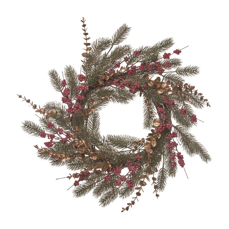 Transpac Artificial 24 in. Multicolor Christmas Elegant Wreath