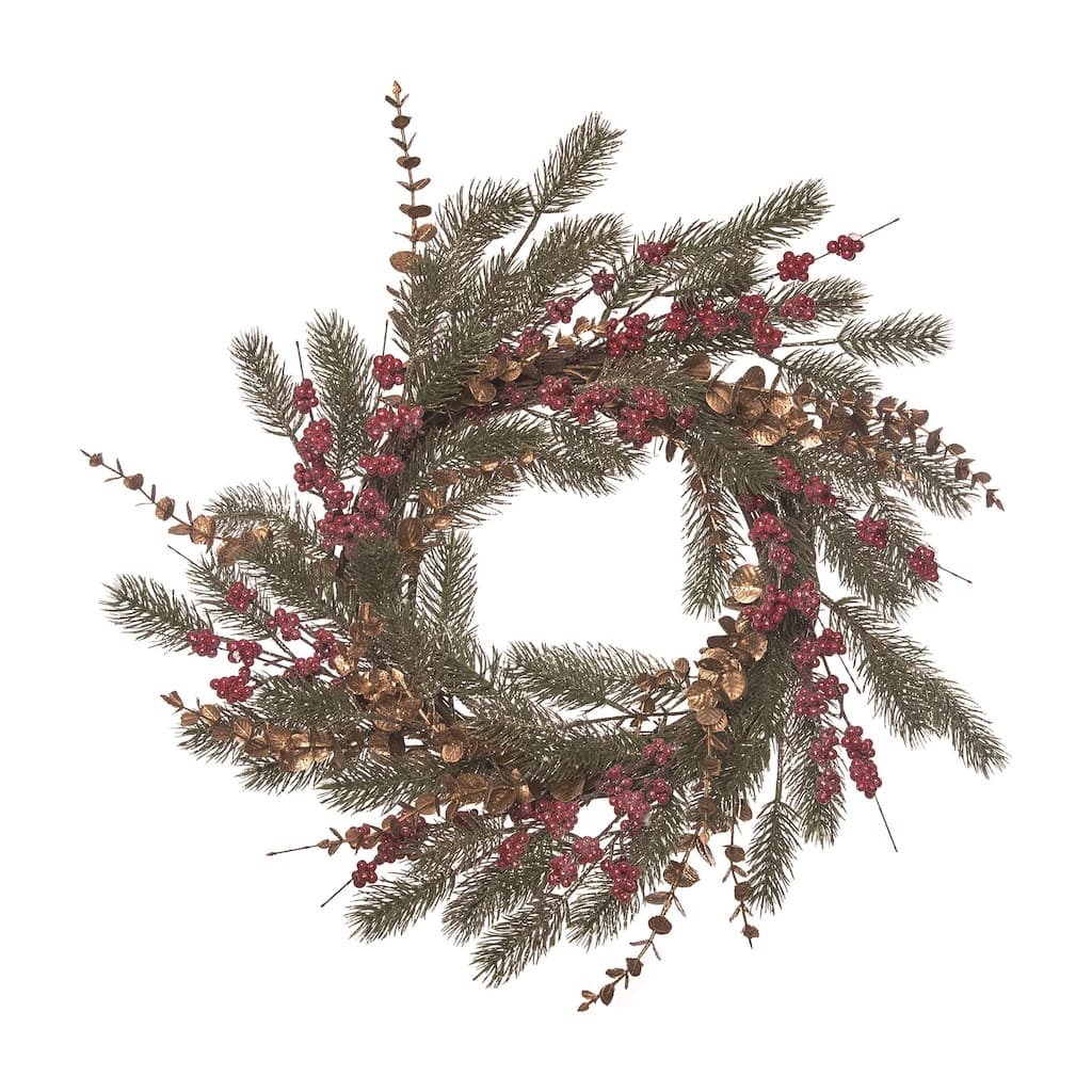 Transpac Artificial 24 in. Multicolor Christmas Elegant Wreath