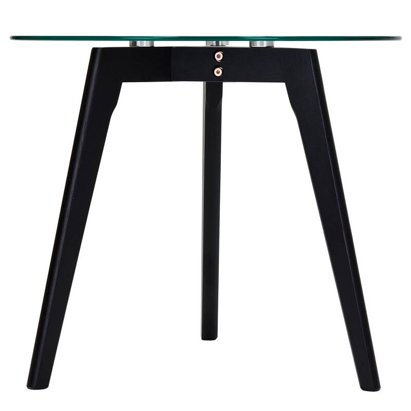 Set of Two Mixed Material Mid-Century Modern Glass Nesting Tables