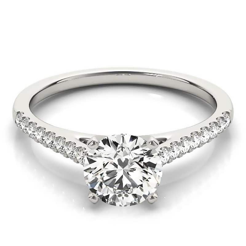 Auriya 14k Gold Round Moissanite Engagement Ring 2/3ctw - White - 9.5