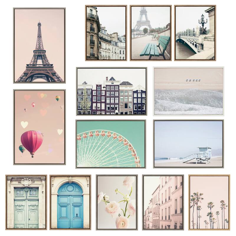 Kate and Laurel Sylvie Parisian Door Canvas Set by Caroline Mint