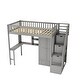 preview thumbnail 16 of 33, Twin size Loft Bed with Bookshelf,Drawers,Desk,and Wardrobe