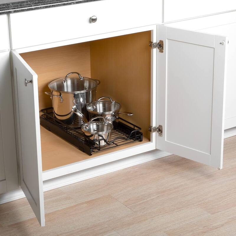 Hold N' Storage - Black Pull Out Cabinet Organizer, Heavy Duty Metal with Lifetime Limited Warranty