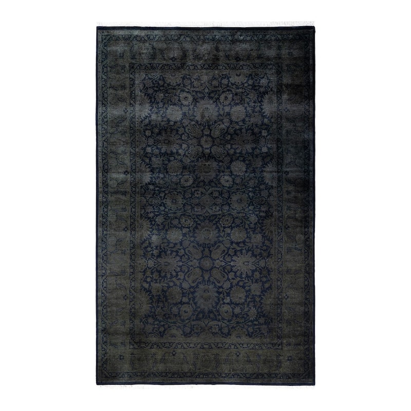 Fine Vibrance One-of-a-Kind Hand-Knotted Area Rug - Black, 4' 8" x 7' 6" - 4' 8" x 7' 6"
