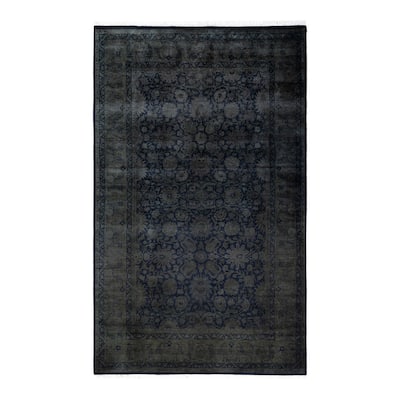 Fine Vibrance One-of-a-Kind Hand-Knotted Area Rug - Black, 4' 8" x 7' 6" - 4' 8" x 7' 6"