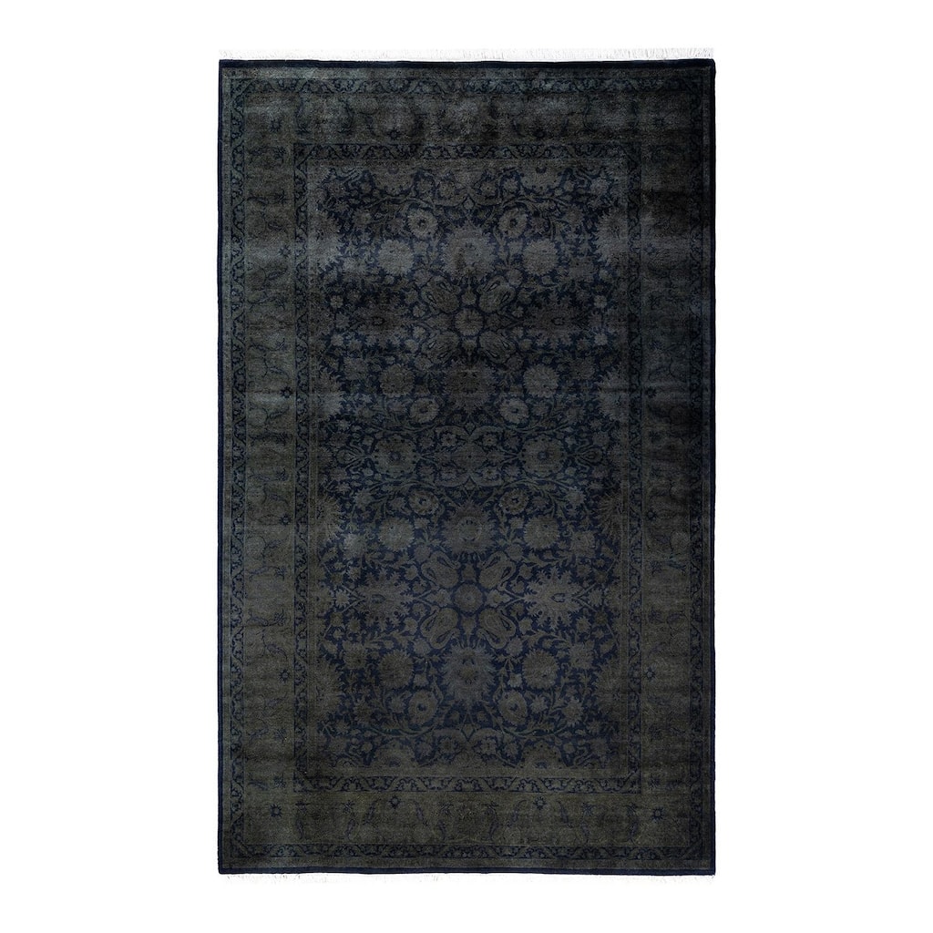 Fine Vibrance One-of-a-Kind Hand-Knotted Area Rug - Black, 4' 8" x 7' 6" - 4' 8" x 7' 6"
