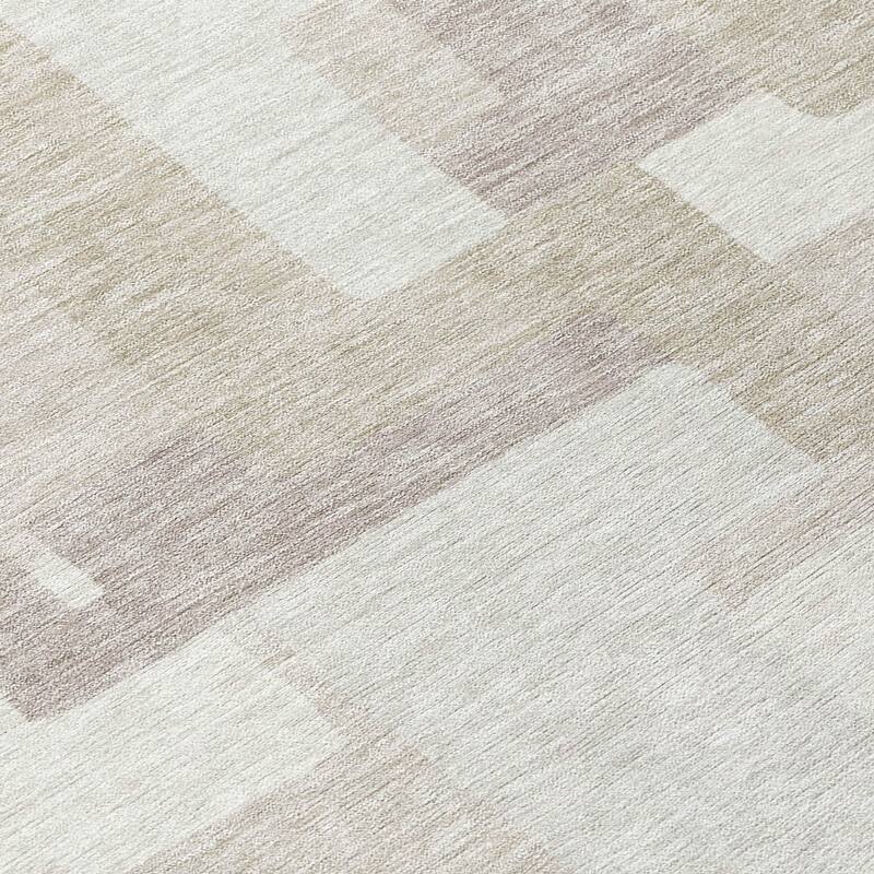 Machine Washable Indoor/ Outdoor Chantille Modern Blocks Rug
