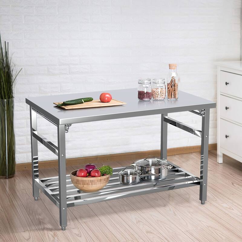 48 x 30 Inches Folding Stainless Steel Work Table