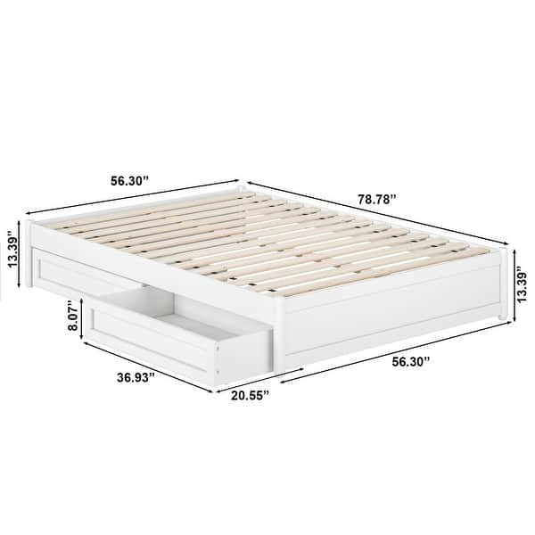 dimension image slide 6 of 20, Barcelona Panel Platform Bed with Storage Drawers