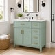 preview thumbnail 1 of 13, Homy Casa 30 in. Bathroom Vanity with Ceramic Sink, Free-Standing Storage Cabinet with 2 or 3 Drawers 3 Drawers - Light Green
