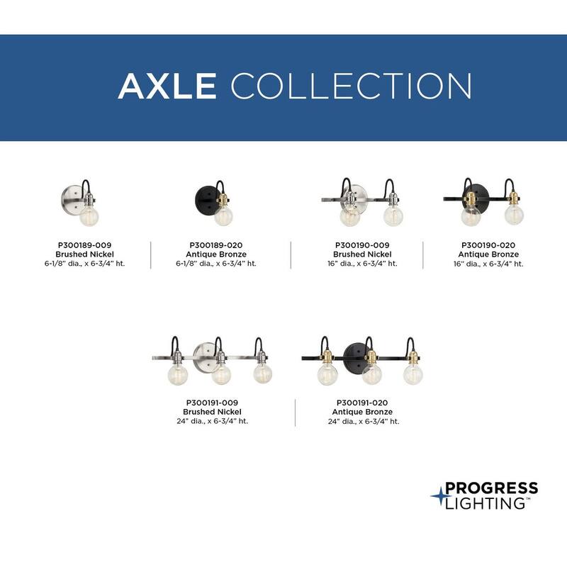Axle Collection 1-Light Brushed Nickel Vintage Wall Light