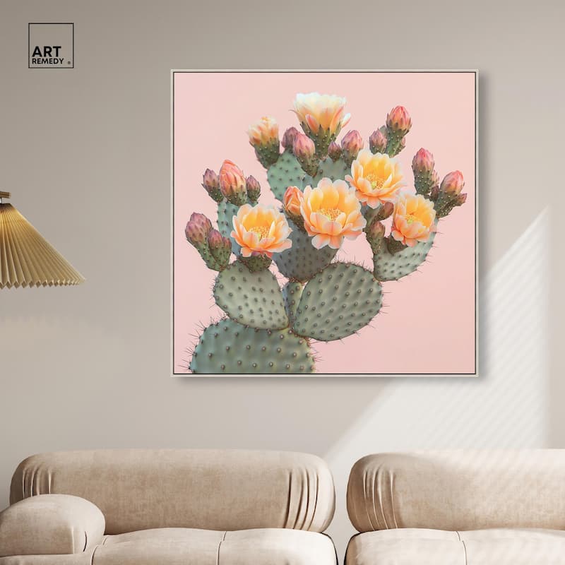 Pink and Prickly Canvas by Art Remedy