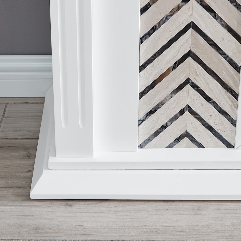 SEI Furniture Hebbington Tiled Fireplace - 50"W x 15"D x 39"H