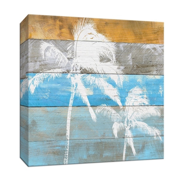 PTM Images 9-147466 PTM Canvas Collection 12" x 12" - "Woodgrain Palms" Giclee Palm Trees Art Print on Canvas
