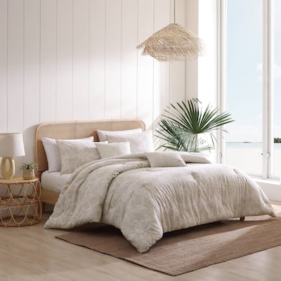 Tommy Bahama Costa Blanca Beige Reversible 5-Piece Comforter Set