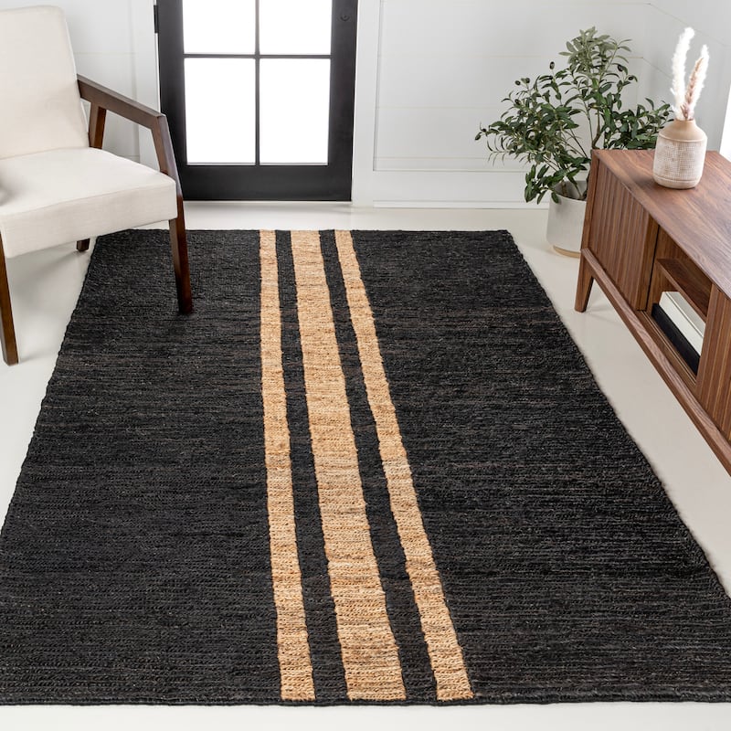 JONATHAN Y Zolak Rustic Beach House Wide Ticking Stripe Jute Rug