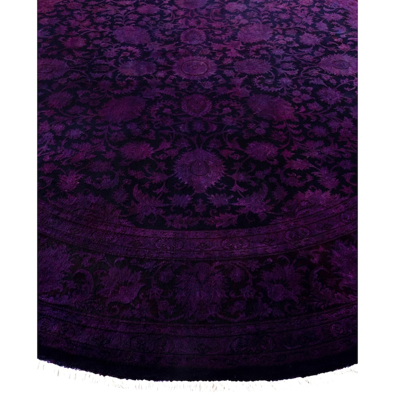 Overdyed One-of-a-Kind Hand-Knotted Area Rug - Purple - 8' 1" x 8' 2"