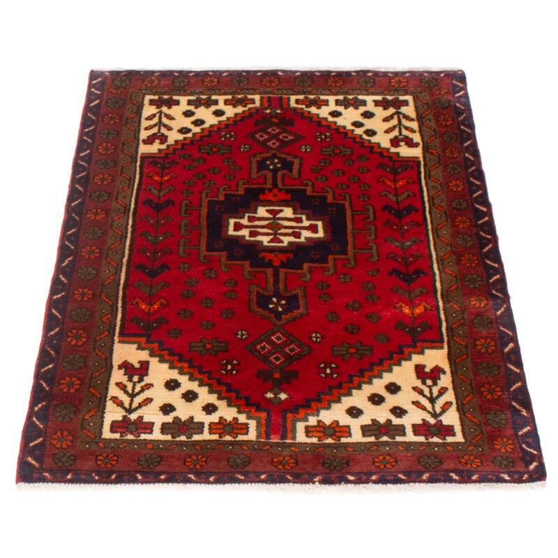ECARPETGALLERY Hand-knotted Andelz Red Wool Rug - 3'5 x 4'11