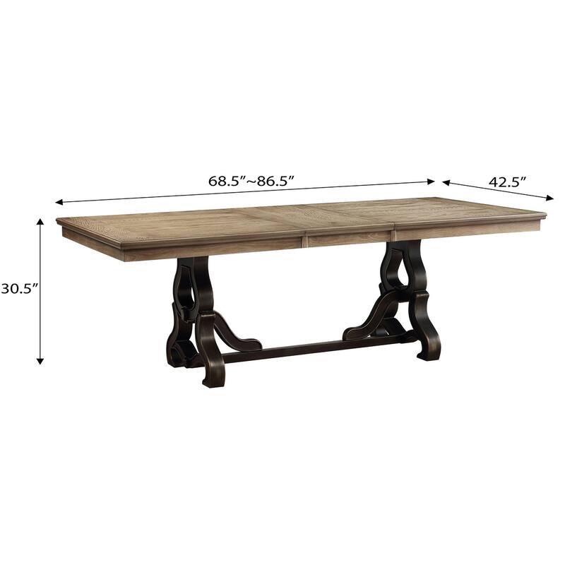 Cunningham Maple and Black Dining Table with Removable Leaf