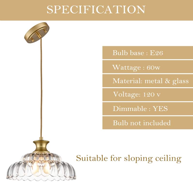 Livorno Brass Pendant Light Fixtures Flower Shade, 1-Light