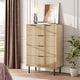 preview thumbnail 31 of 33, 3/5/6 Drawer Fluted Dresser for Bedroom, Modern Wide Chest of Drawers with Metal Legs 5-drawer - Natural