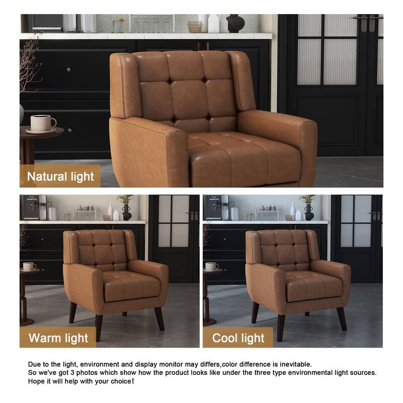 Tufted Upholstered Accent Armchair