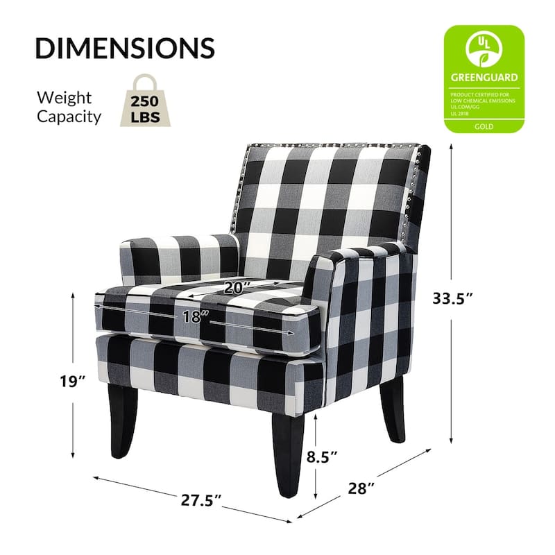 Akorda Classic Armchairs with Nailhead Trim and Solid Wood Legs Set of 2 by HULALA HOME