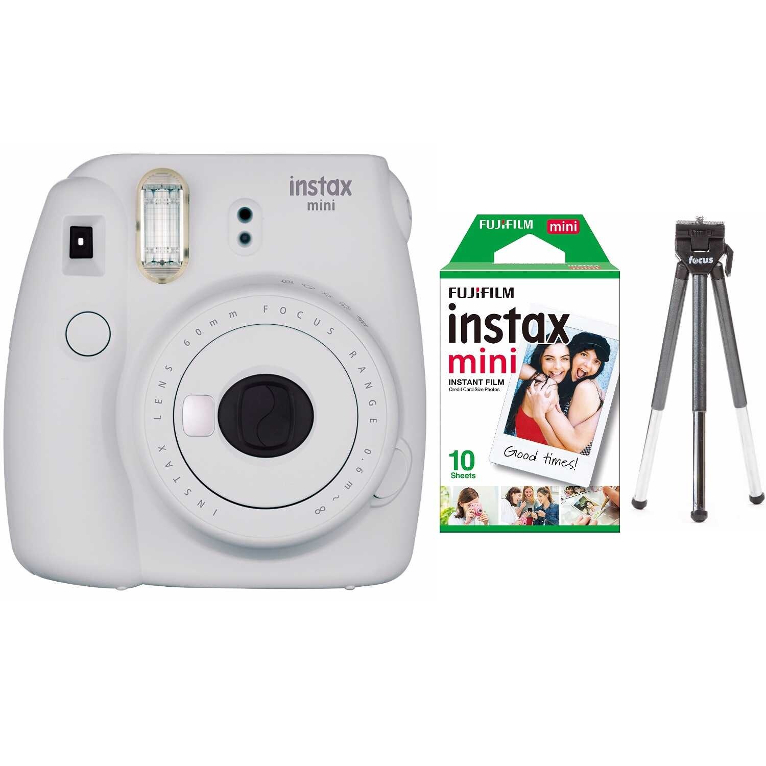 Shop Fujifilm Instax Mini 9 Smokey White W Single Foil Pack Film Tripod Kit Overstock 21292664