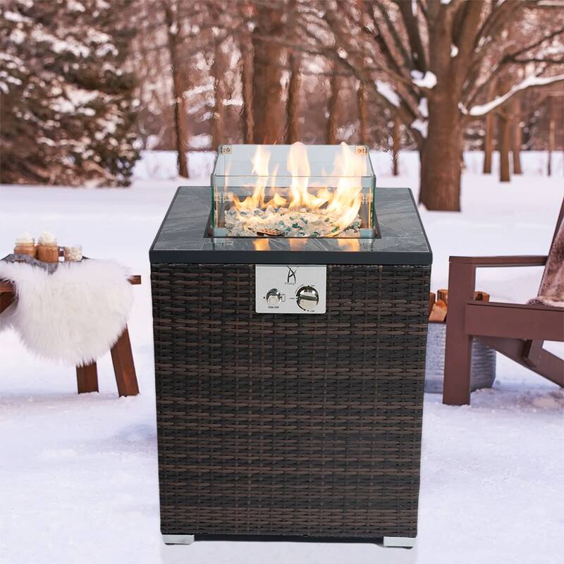 23.6"W Outdoor Fire Pit Column, Propane Fire Column for Decor, Garden - 29“H