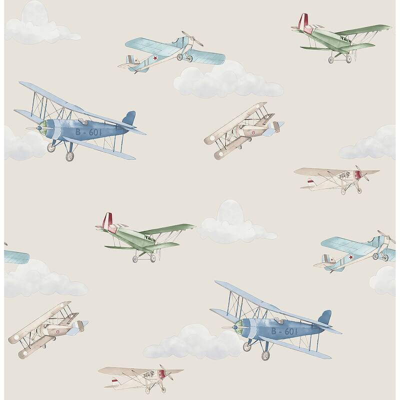 Advantage Aeroplanes Beige Skies Wallpaper