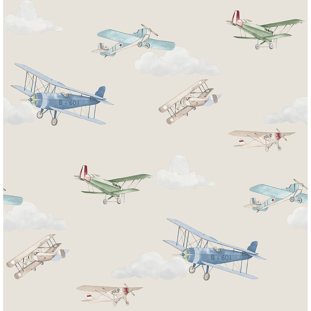 Advantage Aeroplanes Beige Skies Wallpaper