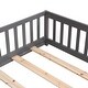 preview thumbnail 6 of 22, Full Size Floor Bed with Safety Guardrails and Door, Solid Wood Platform Frame for Children