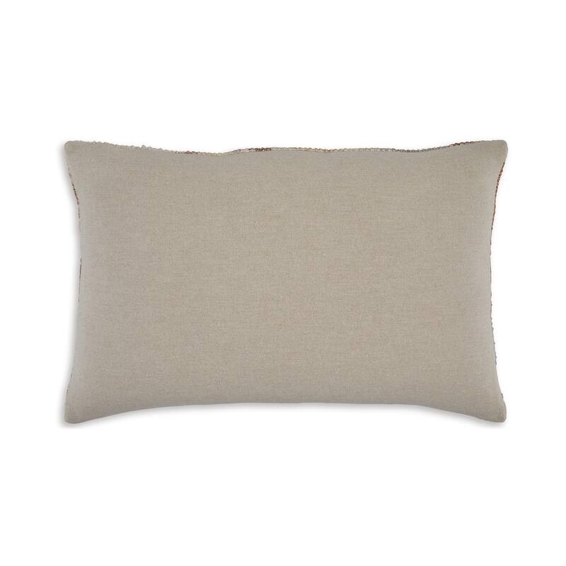 Vear 14 x 22 Lumbar Accent Pillow Set of 4, Woven Ikat Design, Brown, Ivory