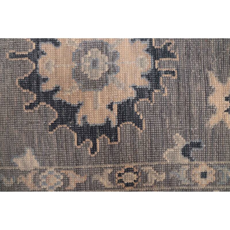 ECARPETGALLERY Hand-knotted Modern Oushak Dark Grey Wool Rug - 7'11 x 9'10