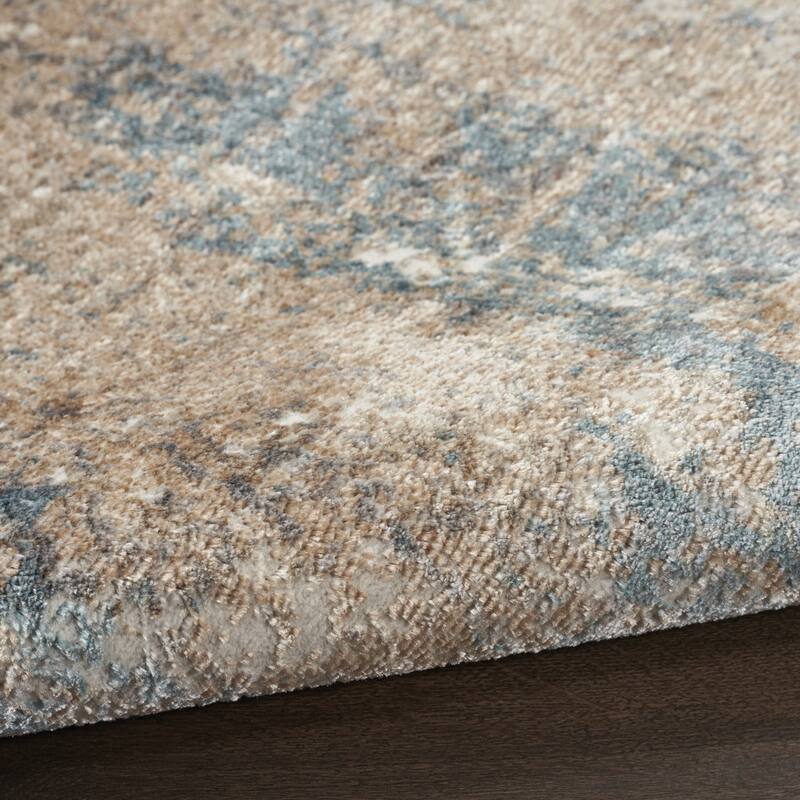 Fabi Power Loomed Distressed Abstract Modern Non Skid Stain Resistant Area Rug By HomeRoots - 90' X '27' X '0.39
