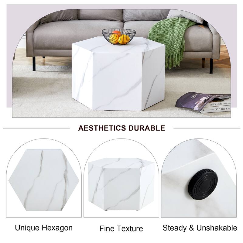 Roomfitters Textured MDF Coffee Table with Complex Grain Finish, Modern Accent Table for Stylish Living Spaces