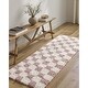 preview thumbnail 45 of 48, Livabliss Urban Shag Scandinavian Checkered Area Rug. 2' 7" x 7' 3" - Cream/Dusty Pink