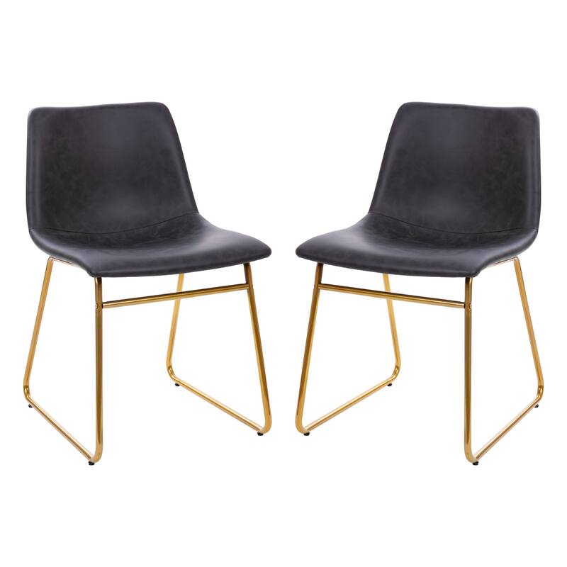 18 Inch Indoor Dining Table Chairs, LeatherSoft Upholstery-Set of 2